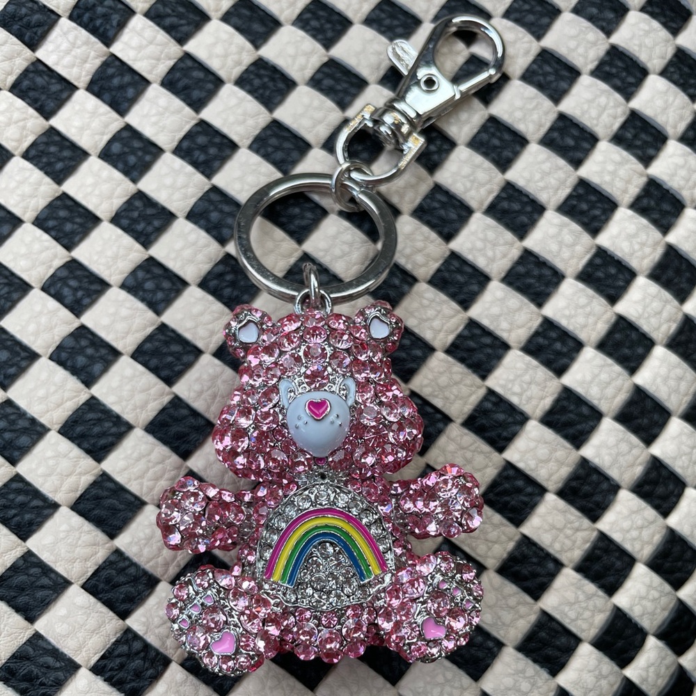 Care Bare Pave Rhinestone 3D Keychain/Bag Charm